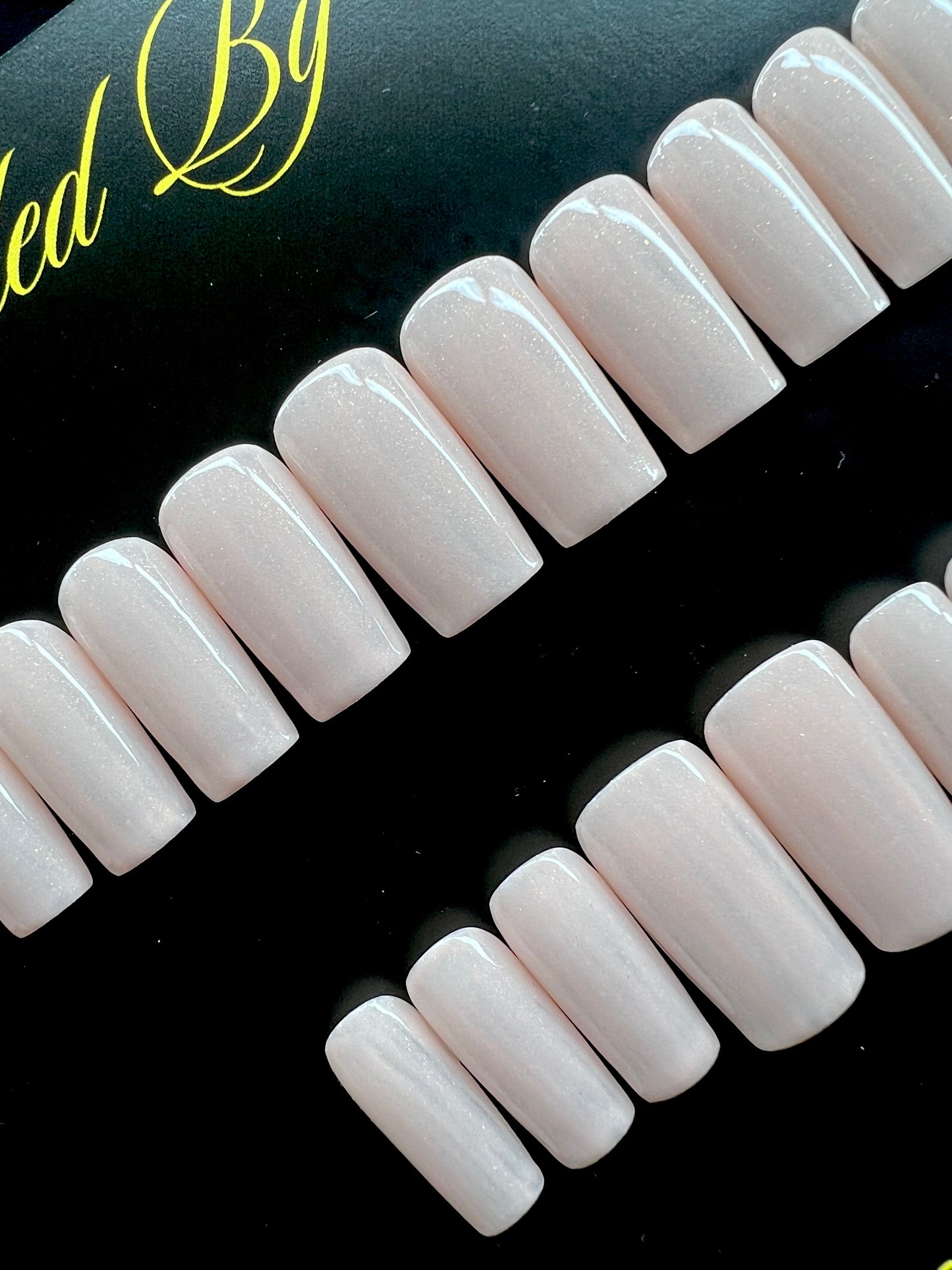 No. 64 | Nude Glitter | Ready To Ship Press On Nails