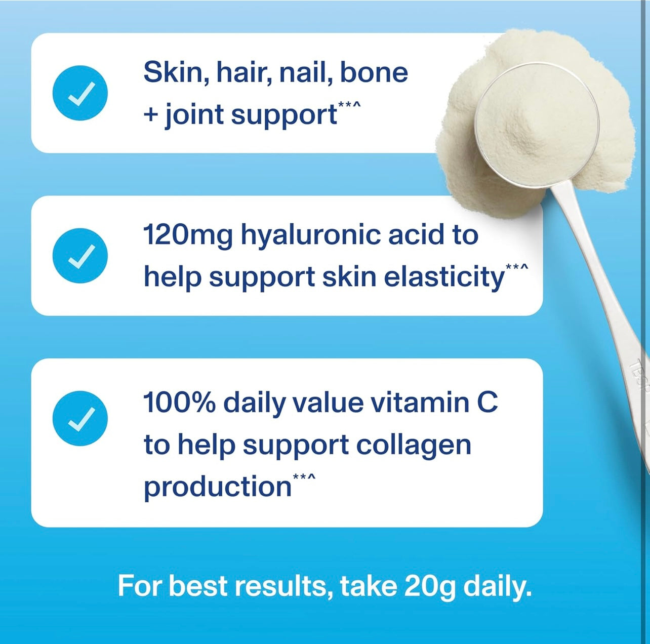 Vital Proteins Collagen Peptides Powder Advanced with Hyaluronic Acid & Vitamin C - 20 oz Collagen, Unflavored, 28 Servings