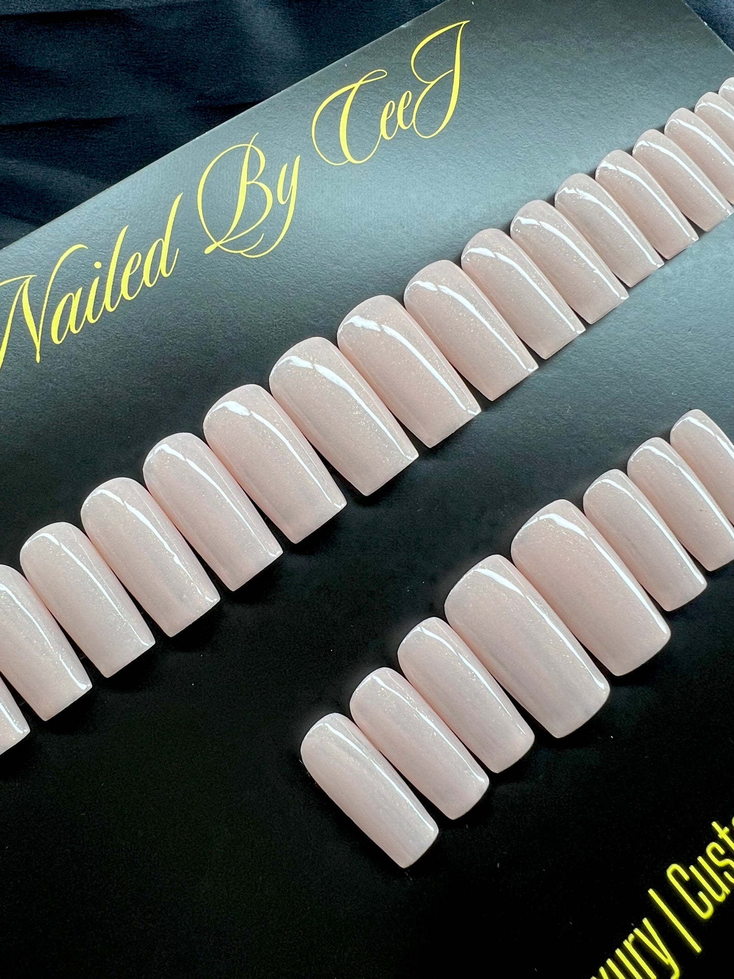No. 64 | Nude Glitter | Ready To Ship Press On Nails