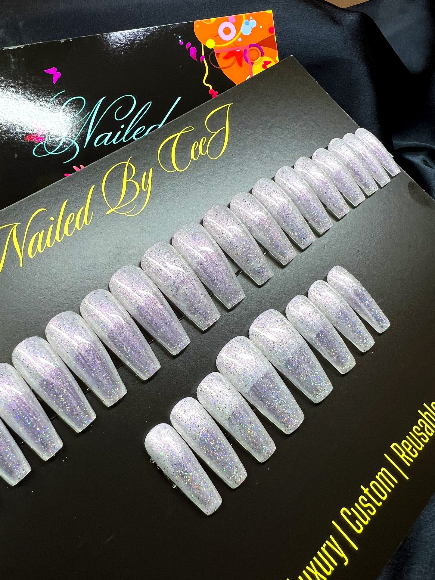 No. 60 | Opal Glitter | Ready To Ship Press On Nails