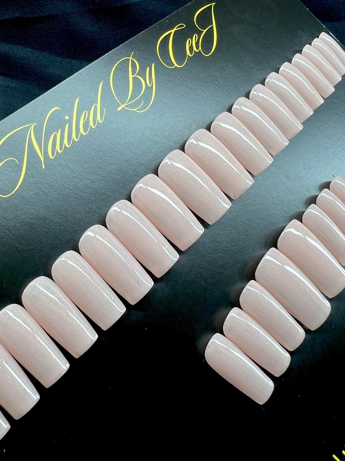 No. 64 | Nude Glitter | Ready To Ship Press On Nails