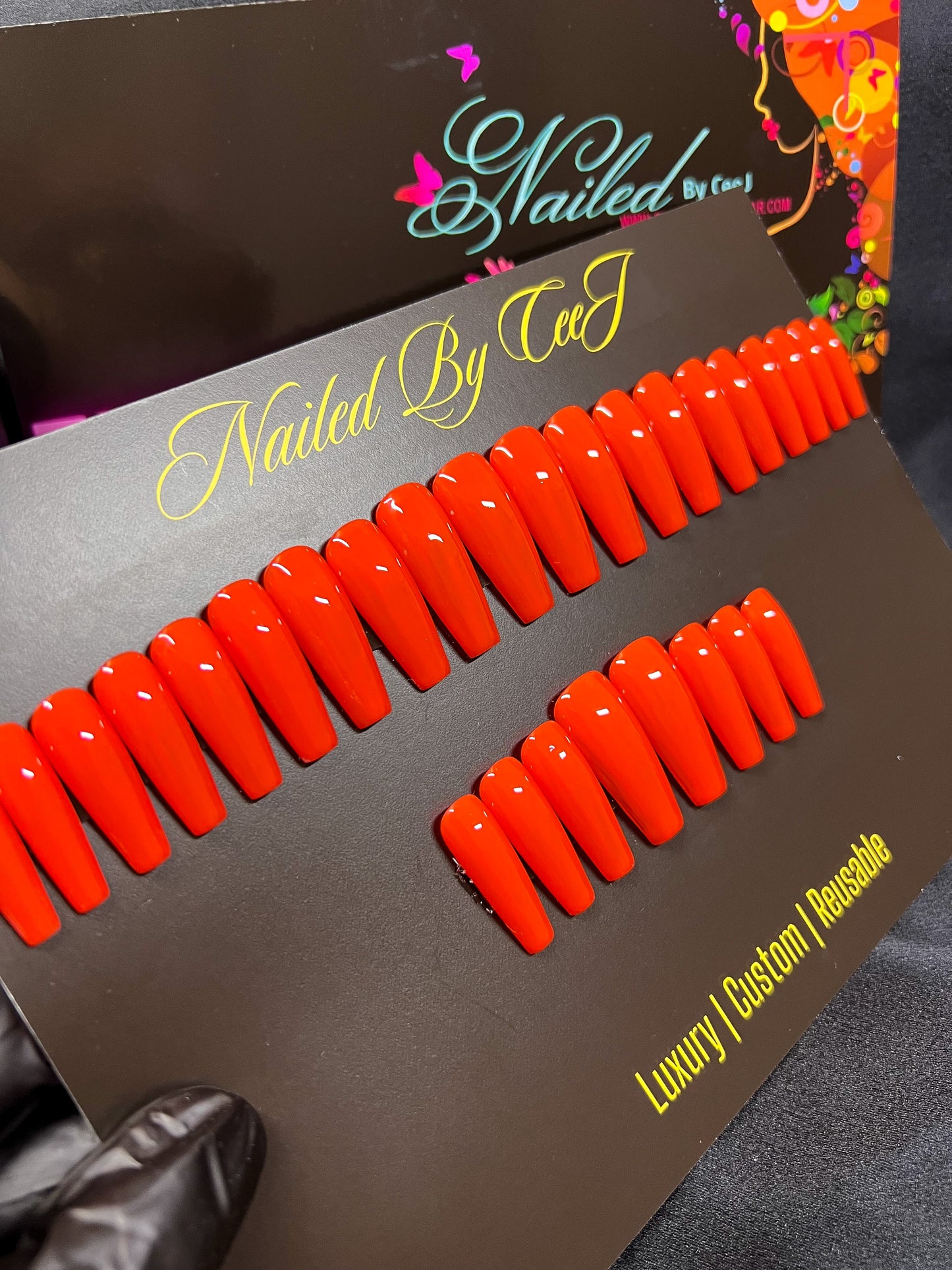 No. 57 | Orange | Ready To Ship Press On Nails