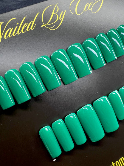 No. 63 | Green  | Ready To Ship Press On Nails