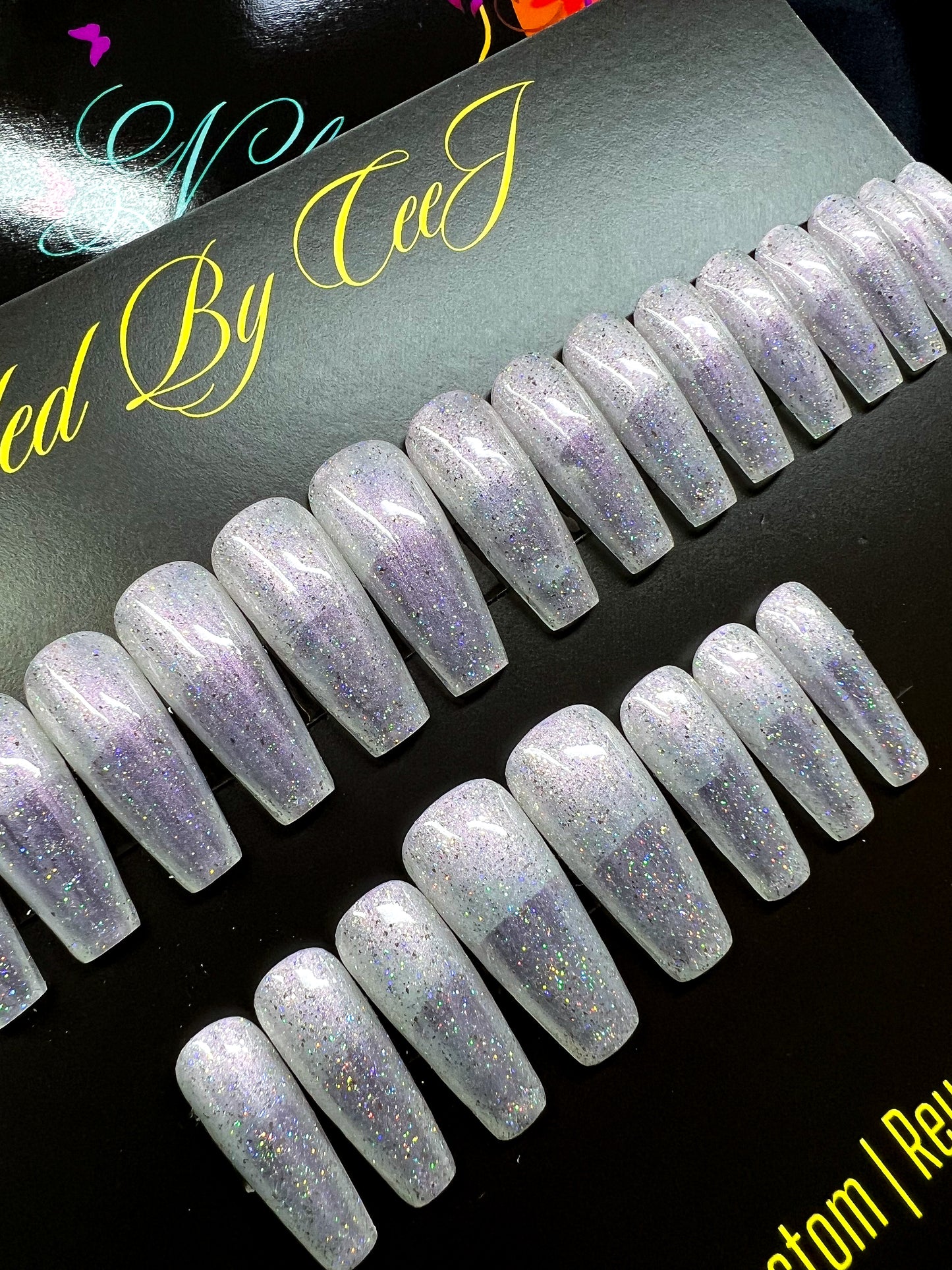 No. 60 | Opal Glitter | Ready To Ship Press On Nails