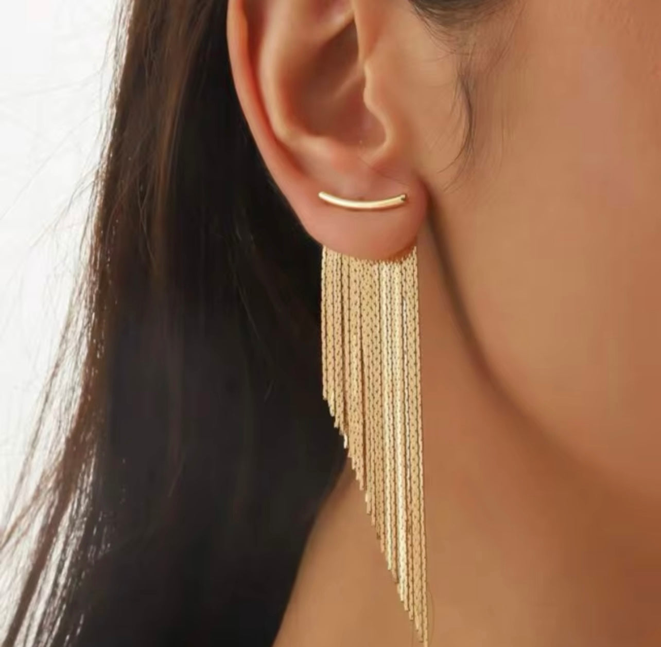 Gold Tassels Earrings