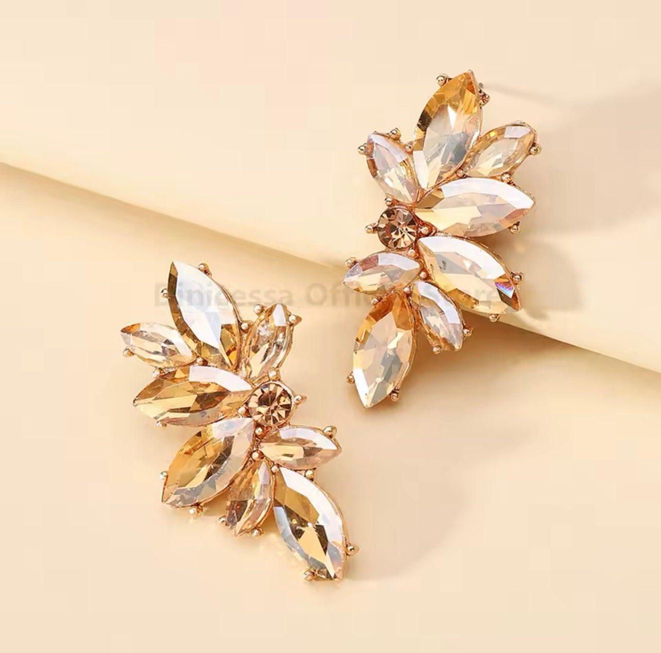 Wing Stud Earrings - Champagne