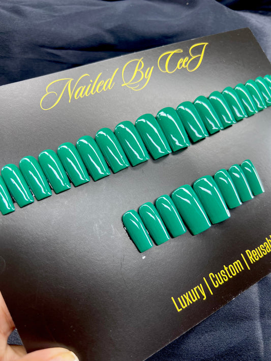 No. 63 | Green  | Ready To Ship Press On Nails