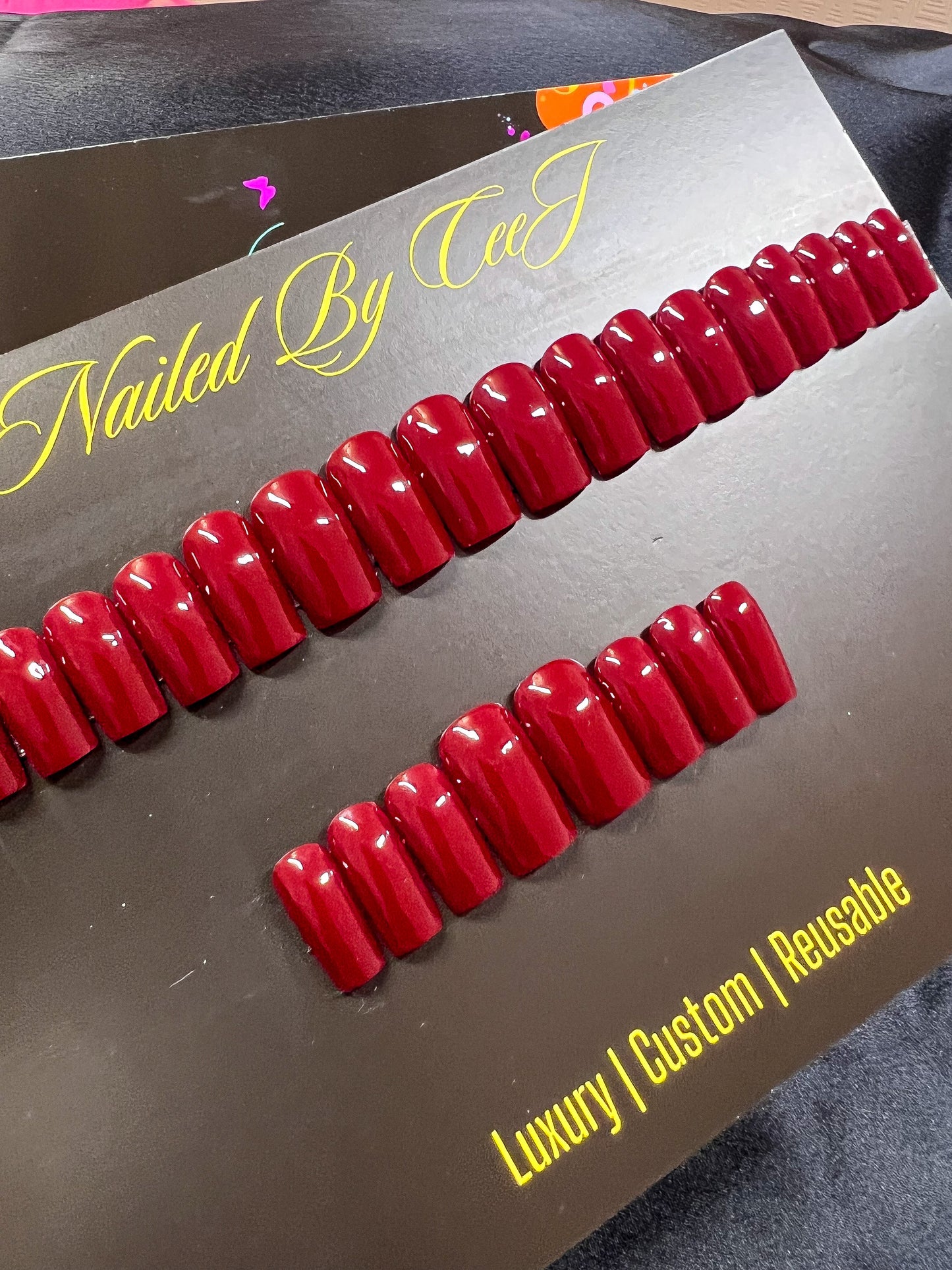 No. 53 | Red | Ready To Ship Press On Nails