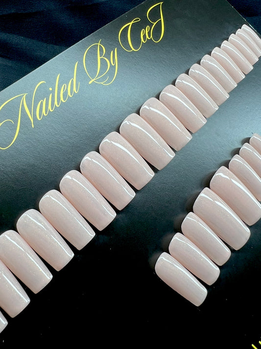 No. 64 | Nude Glitter  | Ready To Ship Press On Nails