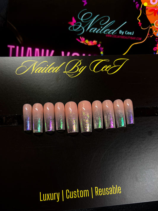 Aphrodite | Glitter Ombré | Custom Press On Nails